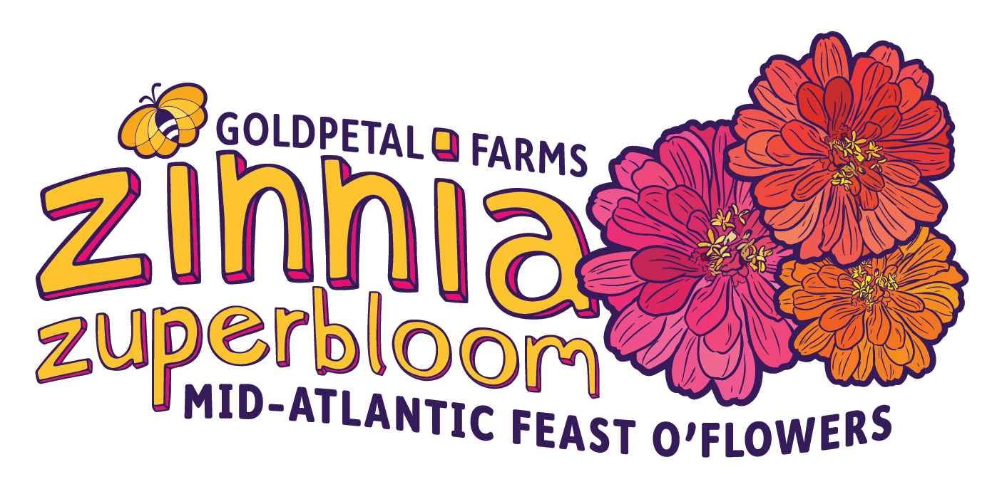 Goldpetal Farms Zinnia Zuperbloom Logo