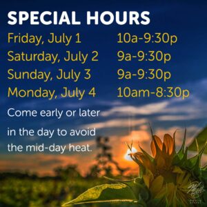 July 4 Holiday Weekend Hours at Goldpetal Farms